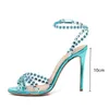 Luxus -Strass -Steine Pailletten Frauen Sandalen sexy Band dünne High Heels Gladiator Sandalen Mode Sommerparty Hochzeitsschuhe 240428