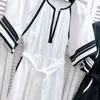 506 XL 2024 Milan Runway Dress SPring Summer Short Sleeve Crew Neck Black White Dresses Womens Dress Fashion High quality luxijia