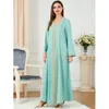 Etnische kleding mode moslimvrouwen maxi jurk dubai kalkoen kaftan print islamitische jalabiya eid ramadan avondfeestjurk caftan gewaad Arabisch Arabisch