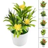 Flores decorativas Planta artificial Lily Flower Plants Plants Home Wedding Room Tabel Shop Decor Aquatic Bonsai Plástico