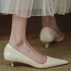 Красный заостренный ноги 2023 весна осень осень новые сексуальные туфли для вечеринок туфли на каблуках кожа комфорт модные дамы высокие каблуки