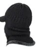 Boinas de chapéu de malha de inverno masculino de lã espessada no pescoço de uma peça Proteção de orelha Isolamento frio