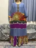 Ethnische Kleidung 2023 New Africa Women Dashiki Demin Stoffkleid mit Schals Maxi Lady Robe Loose Long Slve Kaftan Vestidos Islamische Kleidung T240510