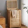 Sac à linge Ins Ins Dirty Clothes Rangement Panier de rangement Jap Toy Storager Chambre minimaliste posant pour les articles Rack avec couvercle Bamboo Container