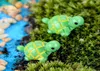 人工的なかわいい緑の亀の動物妖精の庭のミニチュアミニノームモステラリウム樹脂クラフト庭の装飾3661368