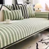 Stoelbedekkingen Chenille Non-Slip Sofa Cover Tarwe Stripe Sofas kussenhanddoek voor woonkamer alle seizoenen Universal Couch Protector