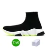 Schoenen Designer Women Sock Men versnelt Graffiti Wit Zwart Rood Beige Pink Proze Clear Sole Lace-Up Neon Yellow Speed Runner Flat Platform Sneakers Casual 36-45