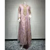 Bordado de roupas étnicas Abaya Eid Mubarak Ramadan Mulheres Muslim Maxi Dress Dubai Islâmico Marrocos Partido Kaftan Robe Árabe Vestido