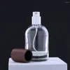 収納ボトル200pcs 30ml 50ml空の丸い透明なフレグランスガラス香水ボトルスプレーキャップ付き