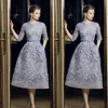 Seksowna formalna impreza sukienka celebrytów spersonalizowana Elie Saab Evening Sukienki Elegancka koronkowa aplikacja A-line suknie balowe 3 4 Herbata z długim rękawem Leng 193n