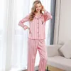 Abbigliamento da casa primavera / estate Shreds ghiacciato Big V pantaloni a maniche lunghe Ladies Abito da pigiama da notte per sonno lunghi