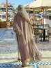 Abbigliamento etnico chiffon alla moda abaya kimono dubai maglione di lana cardigan musulmana abayas womens abita casual cintura femminile abbigliamento islamico f2664 t240510