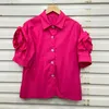 Camicette da donna Donne Appliques rosa dolci 3d Fiori camicie estate femminile maniche corte y2k tops sciolte bluss camicetta