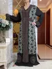 Vêtements ethniques 2023 Dubaï Femmes musulmanes Longue robe slve avec ceinture et foulard lâche maxi robe féminin diamant africain confort imprimé floral abaya t240510