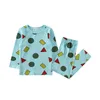 Conjuntos de ropa Pantalones para niños Tops para niños Cartoon Baby Pajamas estampado de ropa de dormir