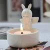 Titulares de velas Ornamentos de tealight Angel modelagem de anjo de cerâmica resina leve escultura criativa