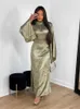 Ethnische Kleidung glänzender Satin Abaya Dubai Luxus 2024 Muslimer Islam Abayas für Frauen Kaftan Kleid Ka Caftan Marocain Femme Vestidos Musulmanes T240510