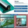 Window Stickers One Way Privacy Film PET Daytime Reflective Heat Control Anti UV Door Sticker Tint For Home Office Green