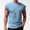 Herrtankstoppar mode fritid t-shirts herr gym tees strand besättning hals väst lös muskel utomhus plus storlek ärmlös