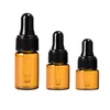 Garrafas de armazenamento 1ml 2ml 3ml 5ml x100 âmbar vidro mini Óbulo essencial garrafa de queda