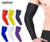 GOBYGO 1PC Sports Arm Sleeve Ice Fabric Mangas Warmer Summer UV Protection Running Basketball Volleyball Cycling Sunsn Bands5501837