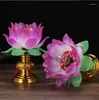 Candle Holders Buddhist Lotus Lantern Long-light Lamp In Front Of Buddha Table Supplies For Hall Direct Insertion Characters