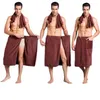 Serviette 2pcs hommes nage nageur doux baignoire magique avec une jupe de douche de couverture de plage de poche sport de gymnase serviettes