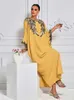 Etnische kleding zomer geborduurde batwing abaya dubai luxe 2024 moslim dammen maxi kaftan jurken voor vrouwen islam kleding djellaba femme t240510