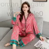 Women's Sleep & Lounge designer sleepwear 2022 Spring New Style Long Sleeved Women Pajamas Set Ice Silk Printed Fashion Pyjamas 854O WP7T YSOI UWWJ