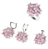 SHUNXUNZE MODELOS DE EXPLOSIÃO BONITOS Conjuntos de jóias de casamento RingarringPenda para mulheres rosa rosa rodium rodium r510set S8815277