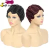 Pixie Cut Wig Curto Curly Water Wavy Human Hair Wigs Transparente Lace Front Wig para Women Factory Direct Elastic Net