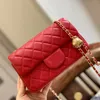 17 cm 20 cm Womens Designer Classic Mini CF Flap Square Shoulder Bags With Gold Crush Ball Purse Lambskin Cosmetic Case Outdoor Saoche Designer Handväskor 17cm/20cm