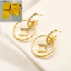 Clip de lettre classique Nouveau charme de charme d'or Cadeau de style créateur de style concepteur Famille Famille et Coupages Cadeaux Boucles d'oreilles Boutique Jewelry XHS6