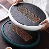 Bandejas de chá bandeja de placas de pedra luxo pequeno gongfu chinês de metal chinês Tabuleiro Office Acessórios wsw20xp