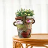 Vase Kitchen Resin Planter Abstract Face Vintage Women Head Pot for Indoor Outdoor Plants Gusulents Herbs Home