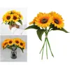 Fleurs décoratives Silk Tournesols artificiels Bouquets Fuax Party décorations