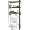 Aufbewahrungsboxen Badezimmer 3-Tier-Regal über die Toilette mit 4 Haken Industrial Rustic Space Saver Rack Rob