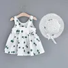 Robes de fille Summer 2 / Piece Baby sans manches Cherry Imprimé grand arche