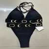 Swimwear féminin F Sexy Designer Swensuit Bikini solide Ensemble de baignoires à taille basse textile Lowe