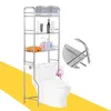 Boîtes de rangement en acier inoxydable à 3 niveaux sur les étagères de salle de bain des toilettes Économiseur d'espace avec un porte-portefeuille Organisateur