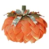 Dekorativa blommor Fake Pumpkin Door Hanger Fall Wreath Artificial Flower Plast Portable Welcome Sign 1pc Autumn Halloween Garden