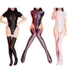 Bras stelt vrouwen sexy pure mesh lingerie bodysuit korte mouw high gesneden turnpakje met kousen erotisch clubkleding voor rave pole dansfeest