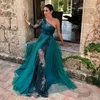 Une ligne en mousseline de mousseline à manches longues et des robes formelles de soirée élégantes 2019 robes de soirée Elie Saab Party Prom Robes Bling perle 2458