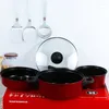 Cookware define um conjunto anual de três peças de três peças de boutique quatro panelas sem panela sem palito