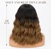 Peluca de olas de nueva ola europea y americana para mujeres con peluca química de color químico en color de cabello rizado.