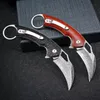 VG10 Damas acier Pliage Claw Karambits Couteau Rosewood Ébène Handle de poche tactique Camping Edc Survival Tool Couteaux A1793