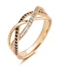 Luxury 18k Rose Gold Natural Black Diamond Ring Geometric Line Wedding Rings for Women Vintage Fashion Jewelry 2112175984740