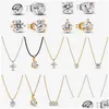 Colares pendentes Novo 925 Sier para mulheres com jóias brilhantes Diy Fit Pandoras Era Beda de Laboratório Colhido de Diamante Cultivo de Diamante Hig OT13O
