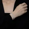 Real S925 Silber Hip Hop Armband Frauen Kubanische Kette Frauen 5A Zirkon Original Design Luxusschmuck Mädchen Geschenk 240423