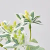 Dekoratif Çiçekler Simüle Bitki Ev Yatak Odası/Yemek Masası/El/Düğün Beyaz Kenar Yaprak Dekorasyon Gümüş Yeşil Bitkiler